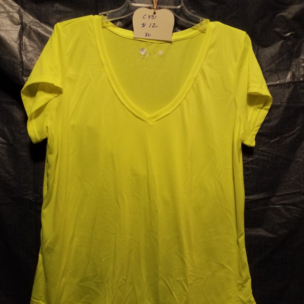 Neon yellow workout shirt